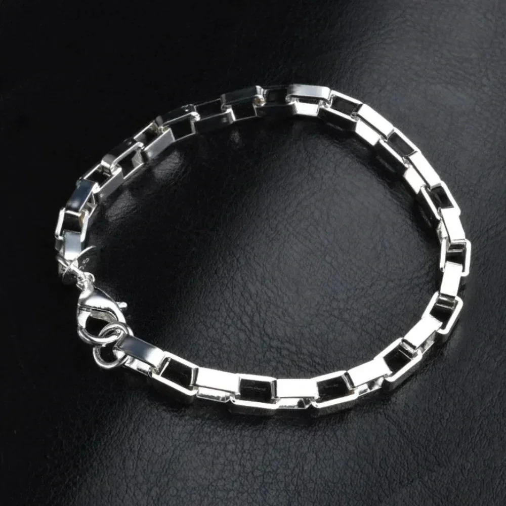 925 Sterling Silver Chain Link Bracelet 4 MM